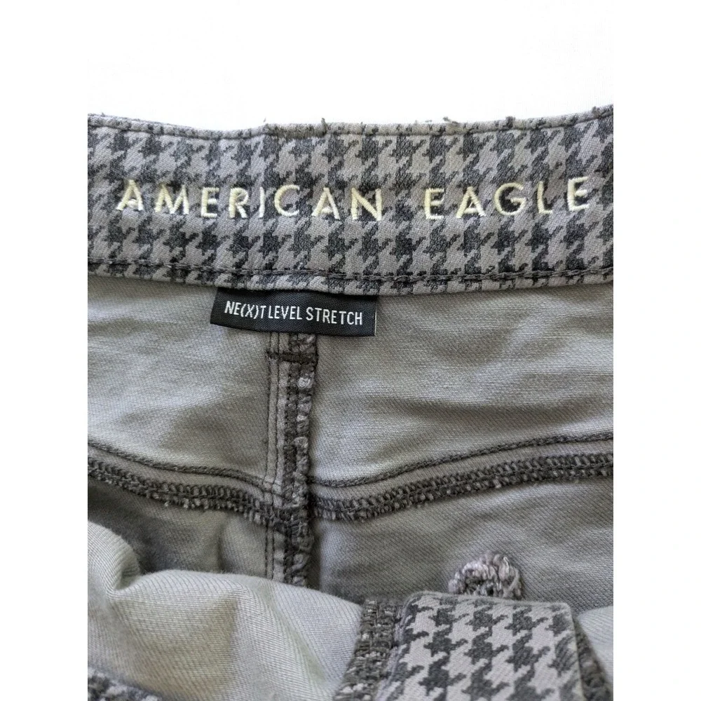 American Eagle Houndstooth Next Level Stretch Pants Women's 20 Regular B&W 39x29